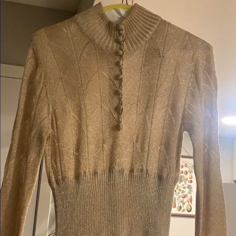 Vintage Gold Jane Birkin Knitted Maxi Dress